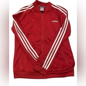 Red Adidas zip up jacket